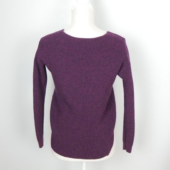 Artizia Wilfred Free 100% Wool Plum Purple Knit Sweater V Neck Medium - Picture 11 of 11